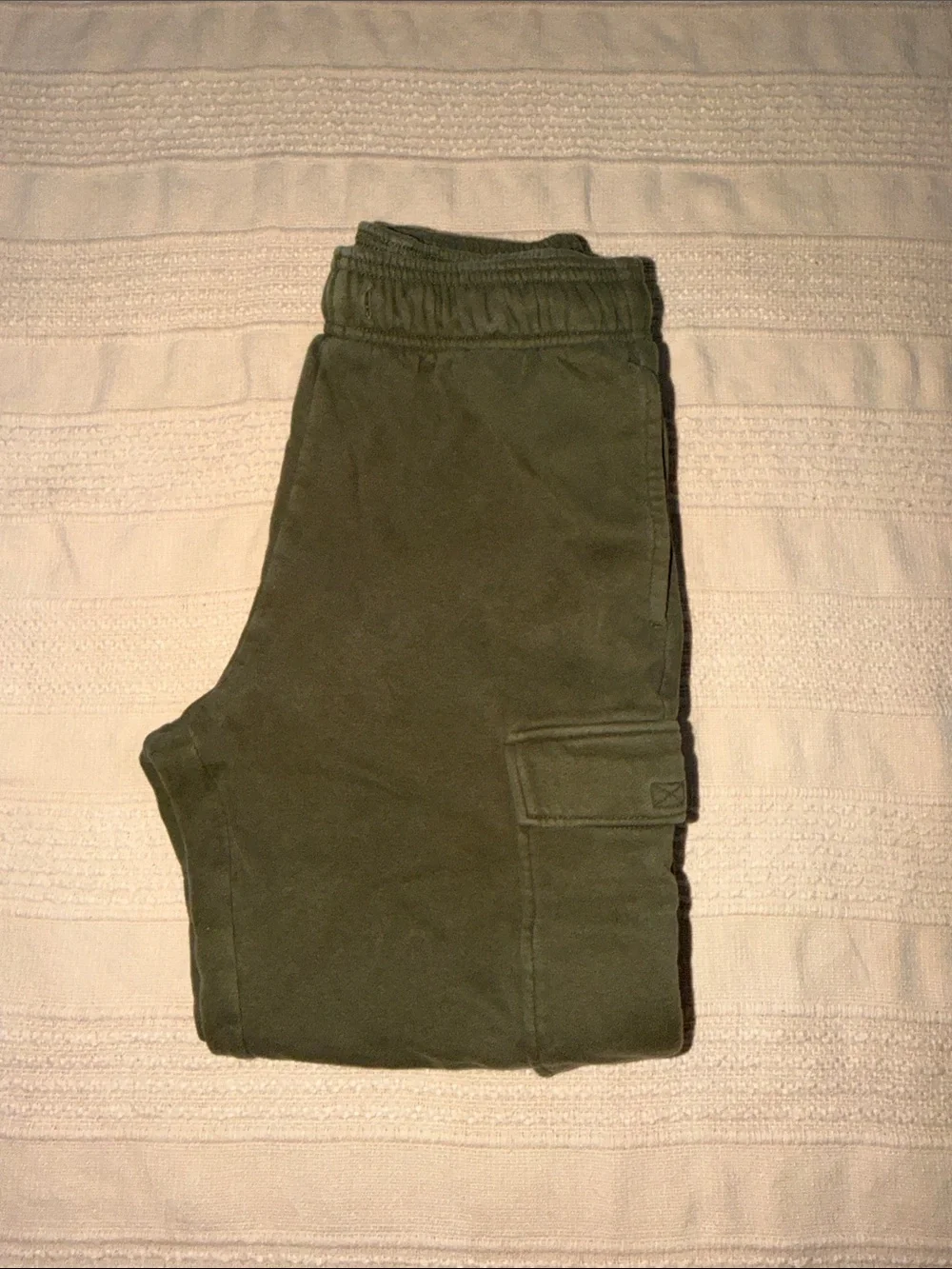 GAP Factory Kids Olive Cargo Joggers - Elastic Waist & Ankles